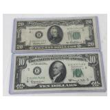 1950-B US $20 Federal Reserve Note *Very Mis-cut &