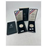 Two 1990 US Eisenhower Centennial Silver Dollars