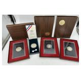 1990 US Eisenhower Centennial Silver Dollar & Thre
