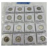 Sixteen Silver Washington Quarters - Sleeved - 193
