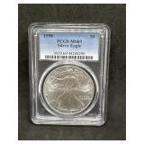 1998 US Silver Eagle Dollar PCGS graded MS 69 -