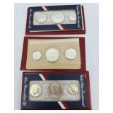 Three US Bicentennial Silver Uncirculated 3-coin S