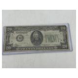 1934 US $20 Federal Reserve Note *Mis-cut