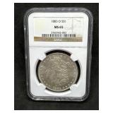 1883-O Graded Morgan Silver Dollar NGC MS65