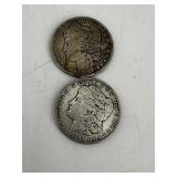 Two US Morgan Silver Dollars: 1889-O & 1904