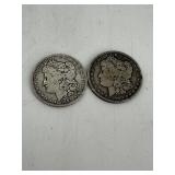 Two US Morgan Silver Dollars: 1900-O & 1889