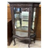 Bowfront Glass Front Display Cabinet with clawed f