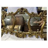Gold Gilt Heavily Carved banquet mirror parted thr