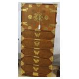 Large Stand-up Jewelry Chest with Ornate Hardware