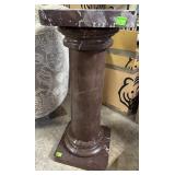 Square Dark Brown Marble Pedestal- 14.5" x 14.5" x