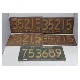 Five 1930s Massachusetts License Plates incl 1930,