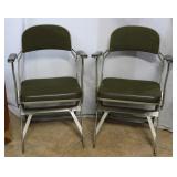 Retro Folding Chairs in Green Hue