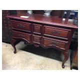 Two drawer entry table on cabriole legs