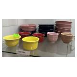 Fiesta-ware incl 15 bowls in pink, purple, and blu