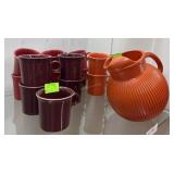 14 pc Fiesta-ware Grouping with 13 coffee cups in