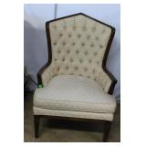 Elegant Tufted Upholstered Wing Back Chair - overa