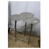 Cast Metal Occasional Table with three lily pad to