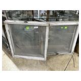 Two Pairs of Antique Glass Windows - (1 Pair) 29"