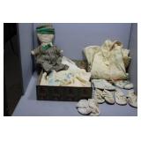 Vintage Linens incl Wedding Dress, Ring Barrier Pi