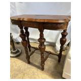 Entry Table with Spindle Legs and Geometric Inlay