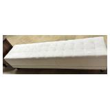 Off-White Fabric Hideaway Storage Bench - 74" x 16