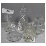 Five Decorative Crystal Perfume Bottles incl. Czec