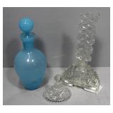 Three Art Glass Perfume Bottles incl sky blue