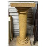 Square Marble Column in sandy beige hue - 14" x 14