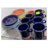 16 pc Fiesta-ware sets incl 8 coffee cups and 8 bo