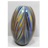 Cylinder Art Glass Vase - 10.5" H