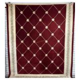 Machine-Made Palace Rug in Royal red hues with flo