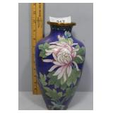10.5" H Cloisonnï¿½ Vase with floral motif