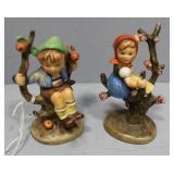 Two Hummel Figurines on tree branches *girl has ch