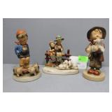 Three Farm Goebel Figurines incl #66 Boy w/ pigs,