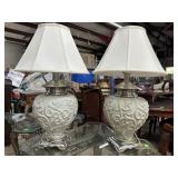 Pair Pottery and Silver Lamps - 31.5" H