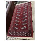 Hand knotted Area Rug in Royal Red and blue hues -