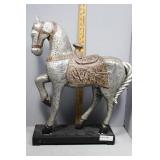 Decorative Horse Statue with Floral Design - 24" H