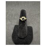 14kt Diamond and Dark Blue Stone Ring size 5.5 - 2