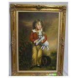 Original acrylic on canvas portrait of boy with do