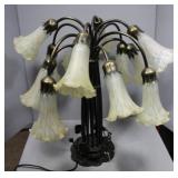Twelve-Light Drop-cluster Lily Pad Motif Table Lam