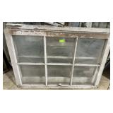 Two 6-panel Antique Glass Windows - 39.5" x 28"