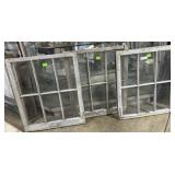 Three Complementary 6-Panel Antique Glass Windows