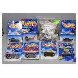Seven NIP Hot wheels/Racing Champions & Bag packed