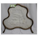 Lace Carriage scene on wood frame screen- 23" x 2