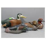 Four Wooden Hand-painted Ducks - African Pigamy Du