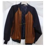 XXL USA Made Brown Leather and Navy Fleece Winter