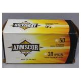Armscor .38 special 158 gr FMJ 50 round Box of Amm