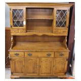 Modern Country stepback Server w upper glass front