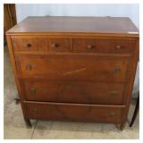 Five-Drawer Swing Mirrored Dresser with geometric