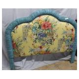 1980s Post Modern Floral Design Headboard in brigh